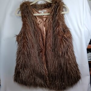 Fever Brown Faux Fur Retro Vest